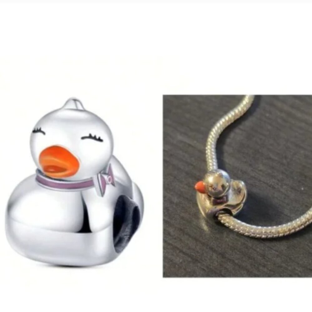 New Sterling Silver Duck Charm For Pandora Style Bracelet